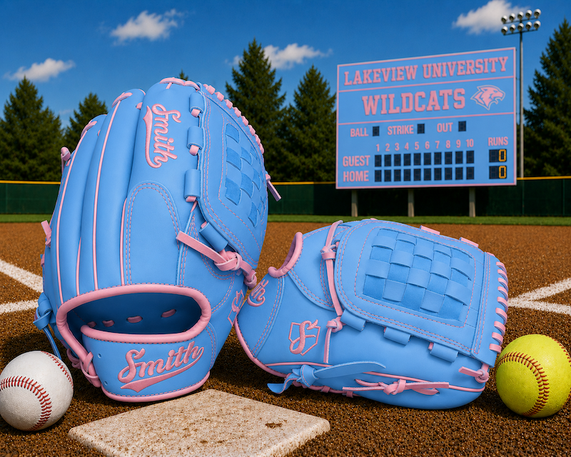 Smith FGBW-Baby Blue n Pink Baseball and Softball Glove