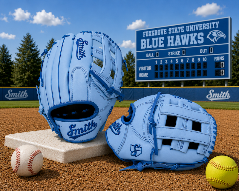 Smith FGHW-Baby Blue n Blue Baseball and Softball Glove