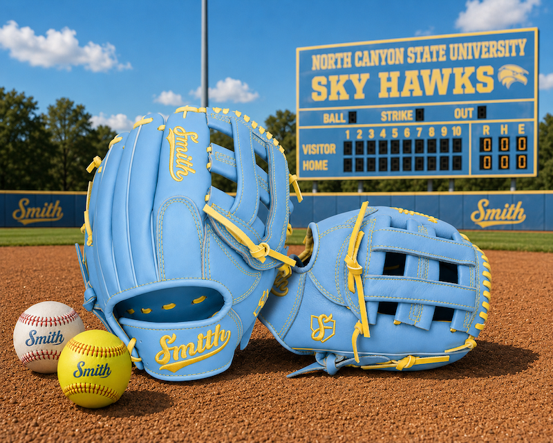 Smith FGHW-Baby Blue n Yellow Baseball and Softball Glove