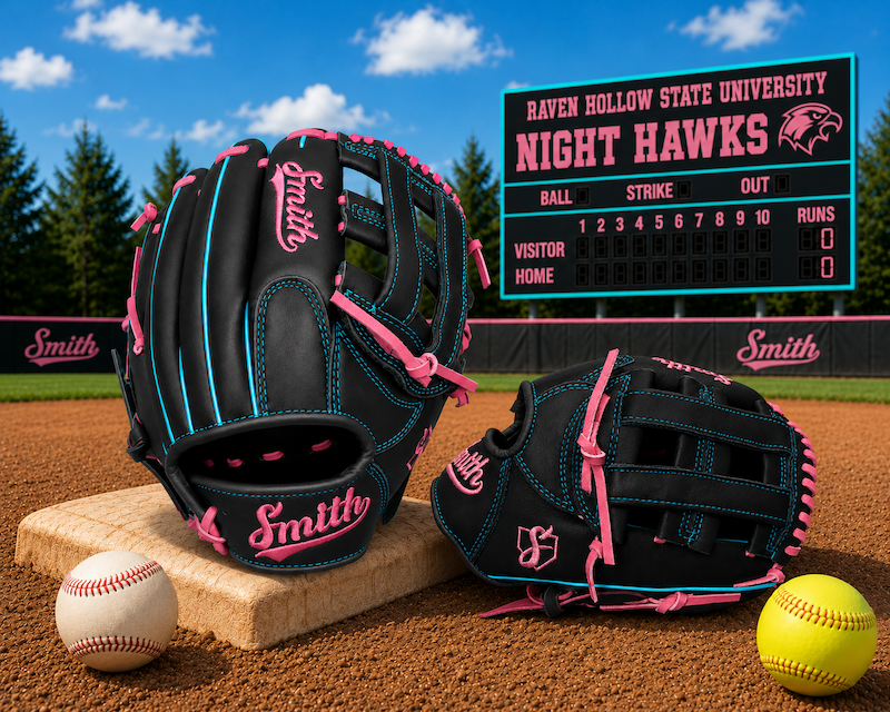 Smith FGHW-Black Pink n Blue Baseball and Softball Glove