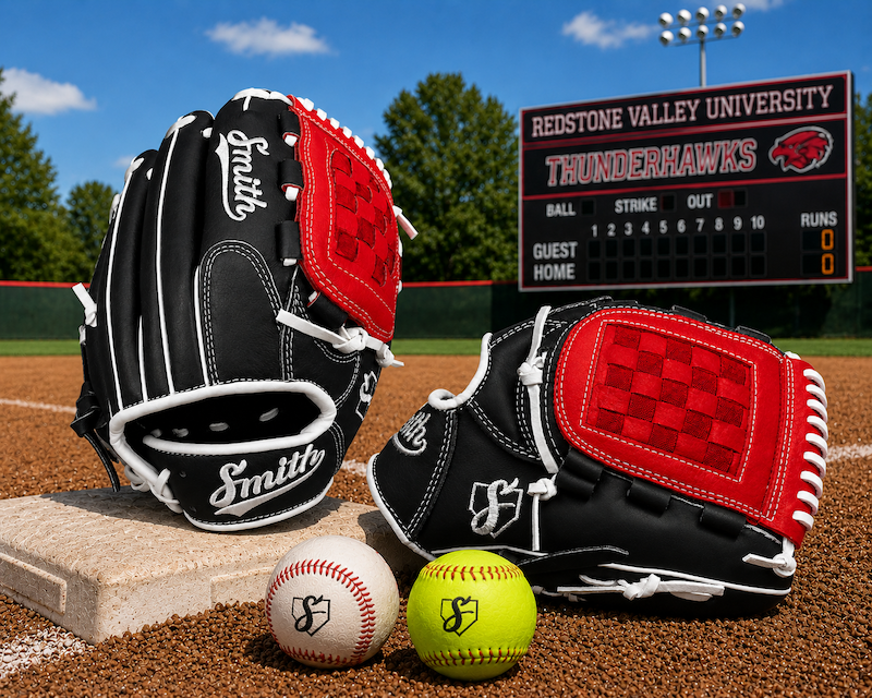 Smith FGBW-Black Red n White Baseball and Softball Glove