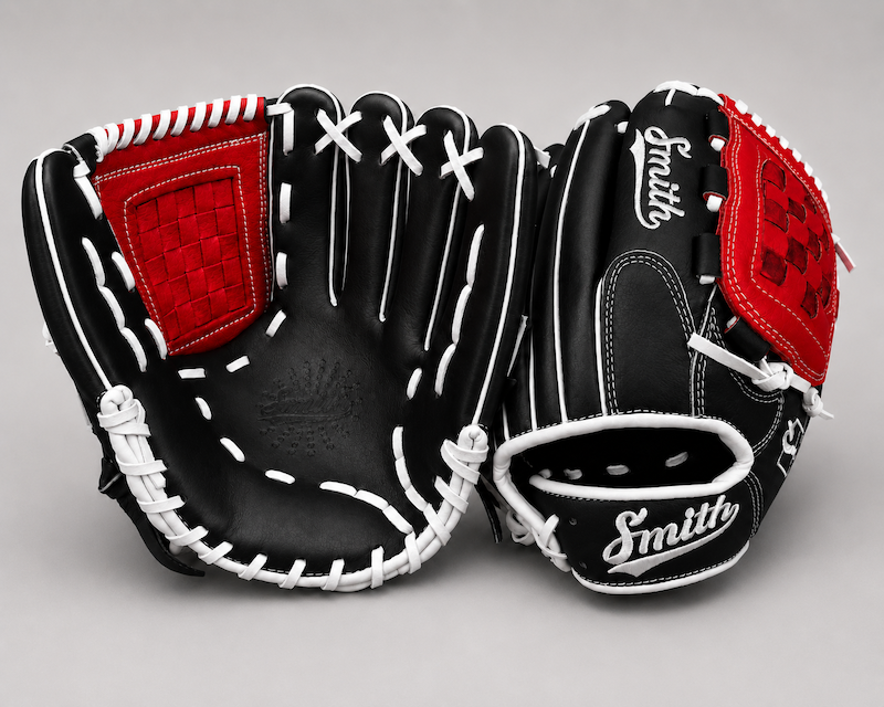 Smith FGBW-Black Red n White Baseball and Softball Glove