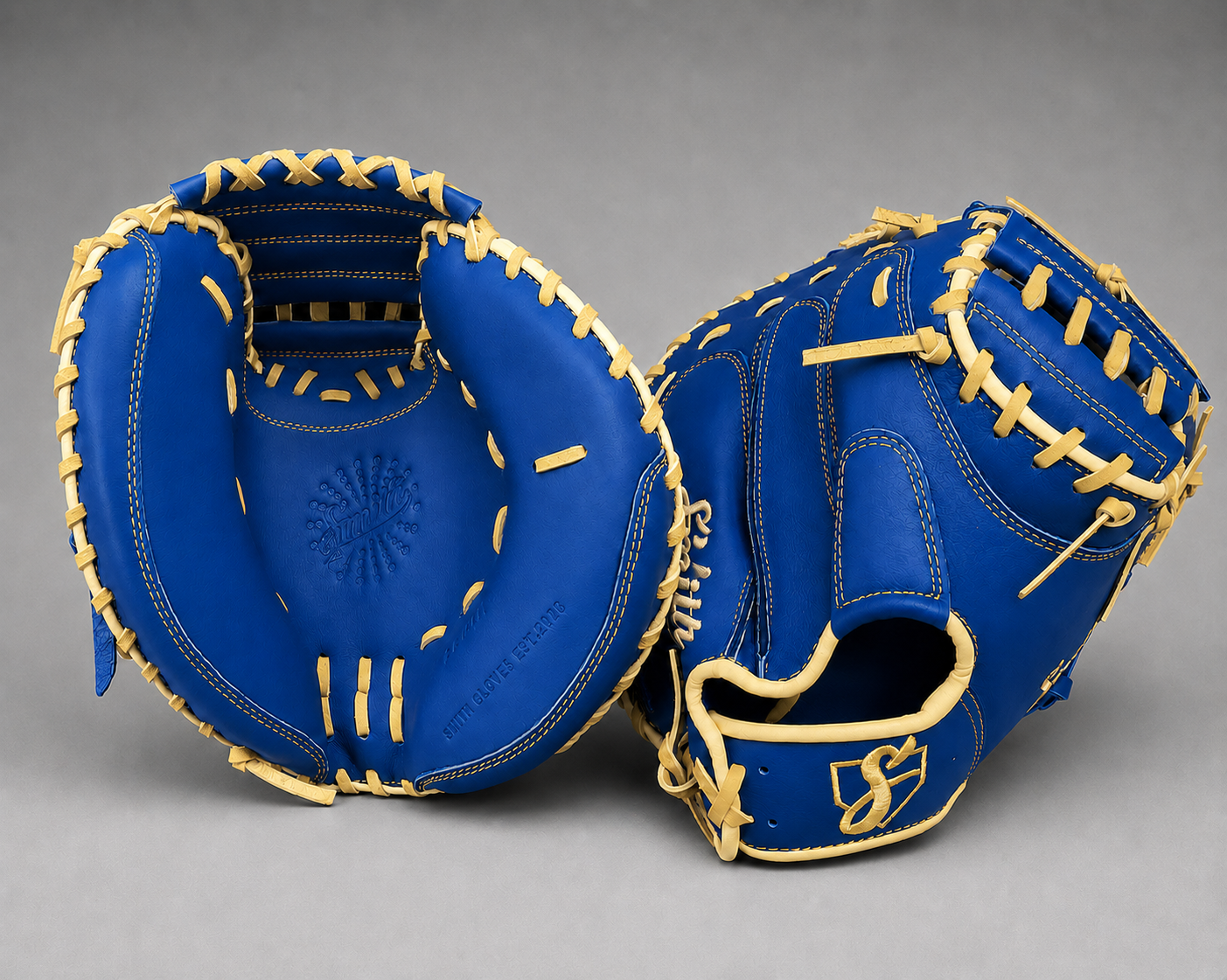Smith BBCM-Blue n Yellow (Baseball Catchers Glove)