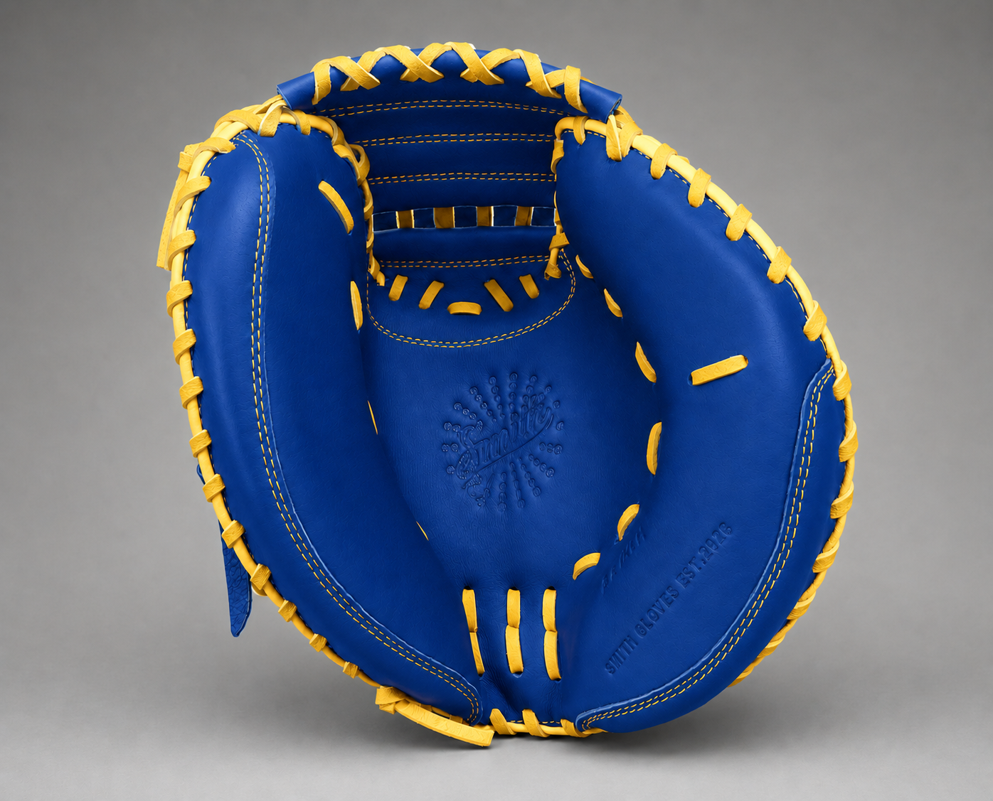 Smith BBCM-Blue n Yellow (Baseball Catchers Glove)