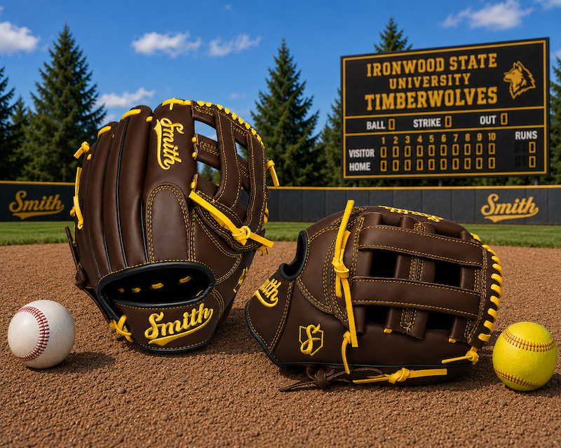 Smith FGHW-Brown Black n Yellow Baseball and Softball Glove