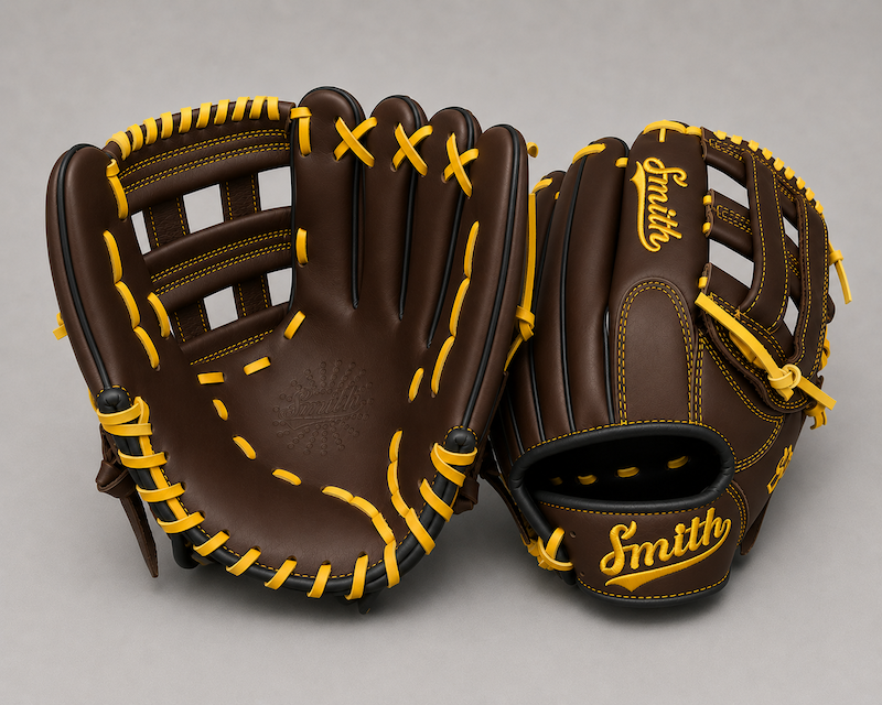 Smith FGHW-Brown Black n Yellow Baseball and Softball Glove