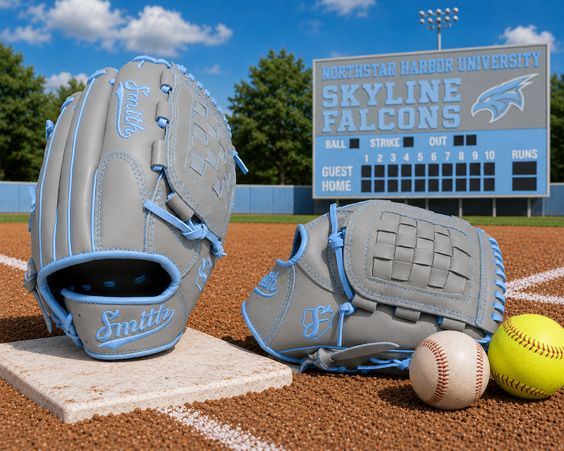 Smith FGBW-Gray n Baby Blue Baseball and Softball Glove
