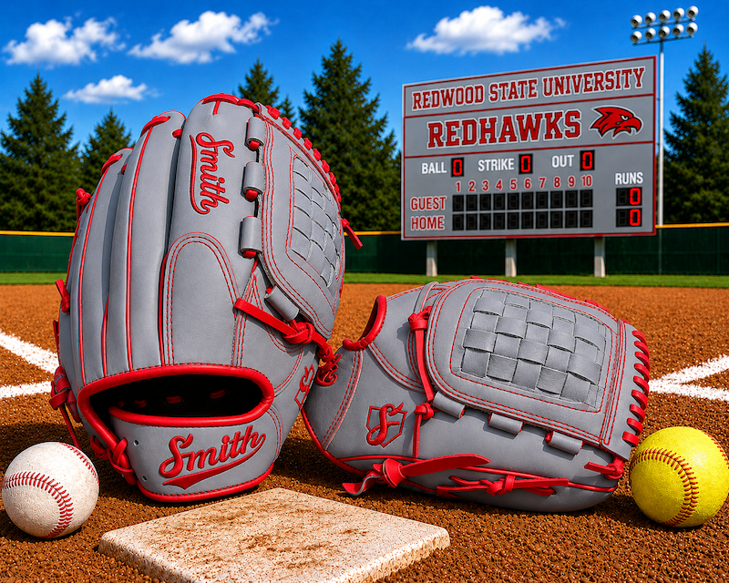 Smith FGBW-Gray n Red Baseball and Softball Glove