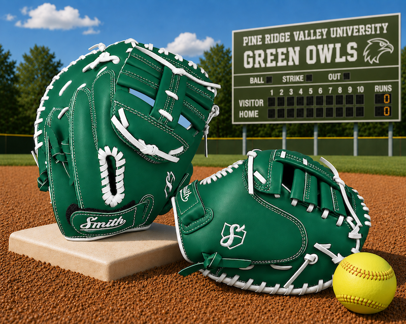 Smith SBCM-Green n White (Softball Catchers Glove)