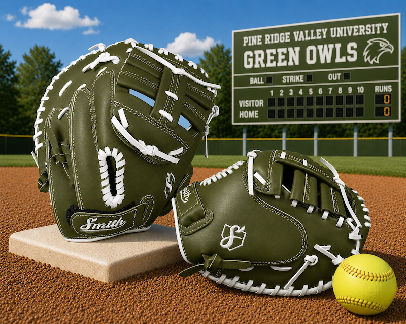 Smith SBCM-Green n White (Softball Catchers Glove)