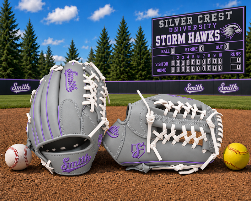 Smith FGNW-Gray White n Purple Baseball and Softball Glove