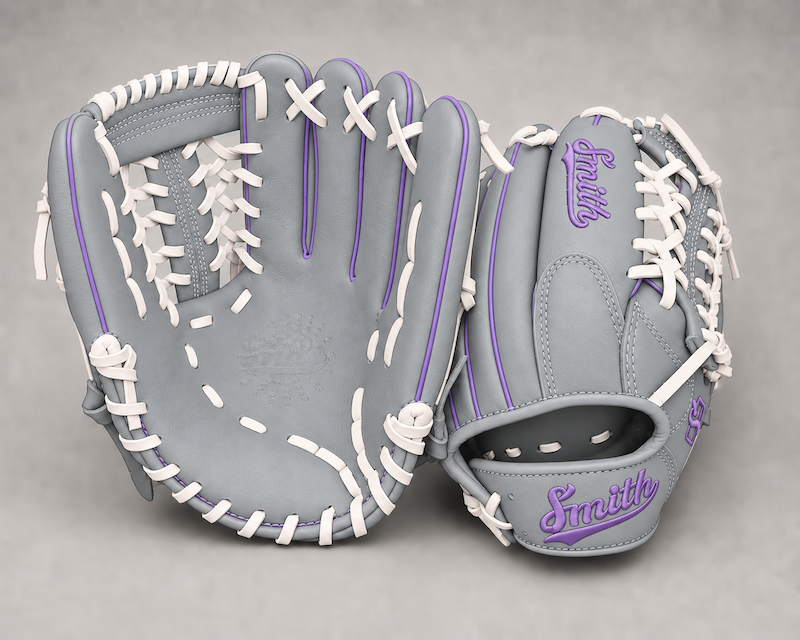 Smith FGNW-Gray White n Purple Baseball and Softball Glove