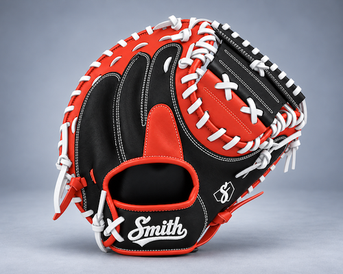 JLS Pro BCMV3-Black Red n White (Baseball Catchers Glove)