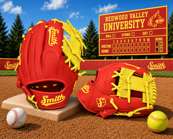 Smith FGIW-Red n Yellow Web Baseball and Softball Glove