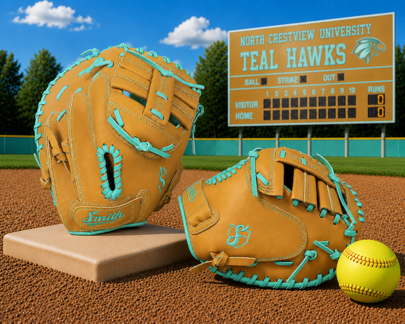 Smith SBCM-Traditional Tan n Teal (Softball Catchers Glove)