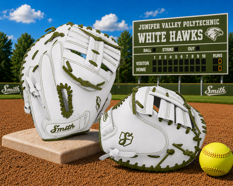 Smith SBCM-White n Green (Softball Catchers Glove)