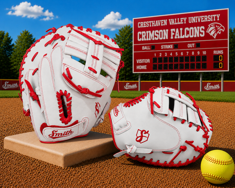Smith SBCM-White n Red (Softball Catchers Glove)